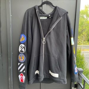 Barely Used Off-White Zip-Up Hoodie